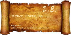 Dicker Esztella névjegykártya
